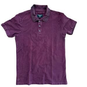 True Religion Men's Red Auburn Waffle Knit Thick Polo Shirt Size Small